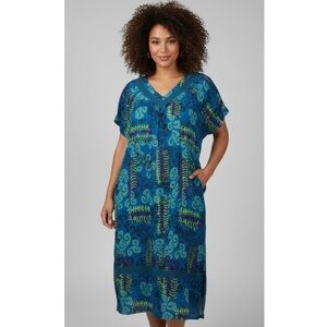 Vintage Loungees 100% Cotton Bohemian Abstract Tribal Lace Trim MuMu- Small